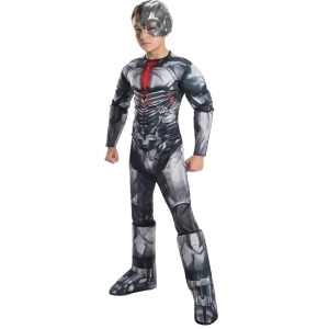 Child's Boys Justice League Cyborg Deluxe Costume - Boys Medium (8-10) for ages 5-7 approx 27"-30" waist - 50-54" height