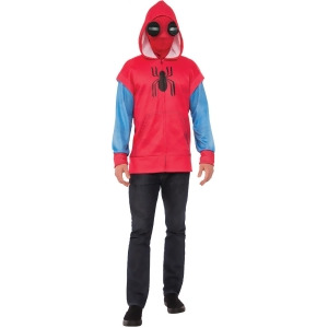 Adult Mens Spider-Man Homecoming Hoodie Sweats Top Costume - Mens Standard (46) 46" chest - 36-40" waist - 33" inseam - 5'9" - 5'11" approx 170-190lbs