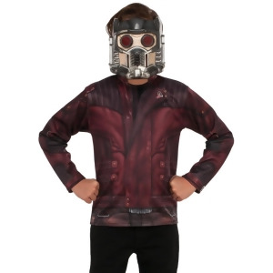 Child's Boys Guardians Of The Galaxy Vol. 2 Starlord Shirt And Mask Costume - Boys Large (12-14) for ages 8-10 approx 31"-34" waist - 56-60" height