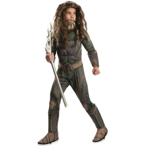 Child's Boys Deluxe Justice League Aquaman Costume - Boys Large (12-14) for ages 8-10 approx 31"-34" waist - 56-60" height