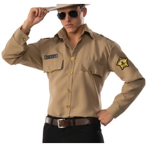 Men's Texan Highway Patrol Sheriff Shirt Costume - Mens Medium 40-42" chest - 16-16.5" neck - 30-34" waist