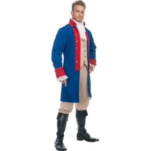 Adult's Mens Deluxe Alexander Hamilton Colonial Red Trim Costume - Mens Small (36-38) 36-38" chest - 5'6" - 5'10" approx 120-145lbs