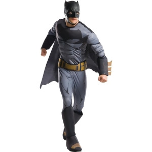 Adult Mens Deluxe Justice League Batman Costume - Mens Standard (50) 50" chest - 42-46" waist - 33" inseam - 5'9" - 5'11" approx 180-210lbs