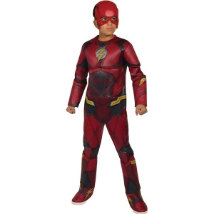 Child's Boys Deluxe Justice League The Flash Costume - Boys Large (12-14) for ages 8-10 approx 31"-34" waist - 56-60" height