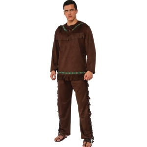 Men's Head Of The Tribe Native American Chief Costume - Mens Large 42-46" chest - 16.5-17" neck - 34-38" waist