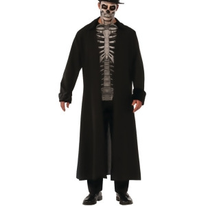 Mens Roaring 20s Undead Skeleton Skull Mobster Costume - Mens 2XL 48-50" chest - 18-18.5" neck - 42" waist