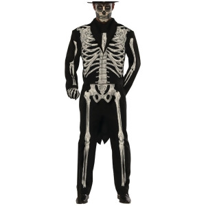 Mens Day Of The Dead Skeleton Gentleman Tailcoat Tuxedo Costume - Mens Large 42-46" chest - 16.5-17" neck - 34-38" waist