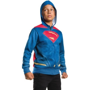 Child's Boys Justice League Superman Costume Hoodie - Boys Medium (8-10) for ages 5-7 approx 27"-30" waist - 50-54" height