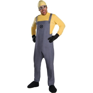 Adult Mens Deluxe Despicable Me 3 Minion Dave Jumpsuit Costume - Mens Standard (46) 46" chest - 36-40" waist - 33" inseam - 5'9" - 5'11" approx 170-19