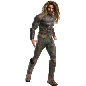 Adult Mens Deluxe Justice League Aquaman Costume - Mens Standard (50) 50" chest - 42-46" waist - 33" inseam - 5'9" - 5'11" approx 180-210lbs