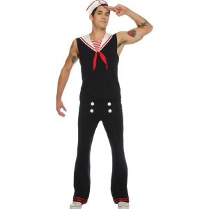 Adult's Mens All Hands On Deck Retro Sailor Wartime Marine Deckhand Costume - Mens Medium 38"-40" chest - Pant Size 32"-34"