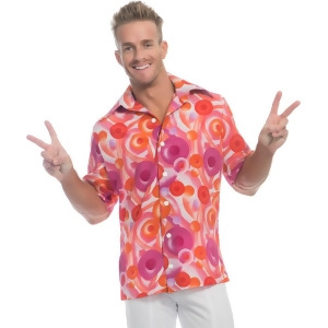 Adult's Mens California Dreamin Disco Dude Costume Shirt - Mens Medium (40-42) 40-42" chest - 5'7" - 6'1" approx 145-175lbs