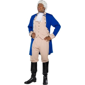 Adult's Mens Deluxe Alexander Hamilton Colonial Blue Trim Costume - Mens Large (42-44) 42-44" chest - 5'8" - 6'2" approx 175-190lbs