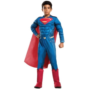 Child's Boys Justice League Deluxe Superman Costume - Boys Large (12-14) for ages 8-10 approx 31"-34" waist - 56-60" height