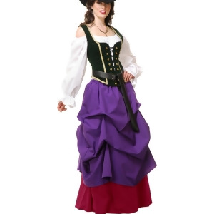 Adult's Womens Purple And Wine Country Western Lass Wench Dress Costume - Womens Large (11-13) approx 29 waist~ 40.5 hips~ 39 bust~ C-D