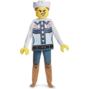 Child's Girls Deluxe Iconic Lego Old West Cowgirl Minifigure Costume - Girls Large (10-12) for ages 8-10 - 67-84 lbs approx 30.5" chest - 27" waist - 