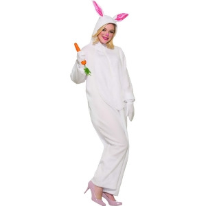 Adults Simply A Bunny Easter Rabbit Hooded Jumpsuit Costume Mens Large 42 5'7 6'1 approx 150-180lbs - All
