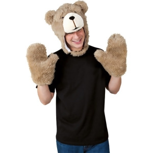 Ted Bear Hat And Mittens Costume Accessory Kit Standard size - All