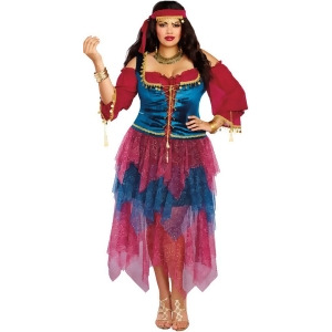 Adult's Womens Enchanting Gypsy Lady Esmeralda Dress Costume - Large  -  Size 10-14 - Cup C/D - Bust 36"-38" - Waist 29"-31" - Hip 38"-40" - Inseam 35
