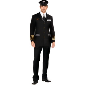 Adult's Mens Mile High Club Airline Pilot Hugh Jorgan Costume - Mens X-Large  -  Neck 17-17.5" - Chest 46-48" - Waist 40-42" - Weight 200-250lbs