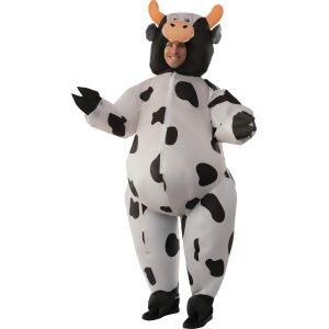 Adults Inflatable Big Black And White Cow Steer Costume Mens Standard 46 46 chest 36-40 waist 33 inseam 5'9 5'11 approx 170-190lbs - All