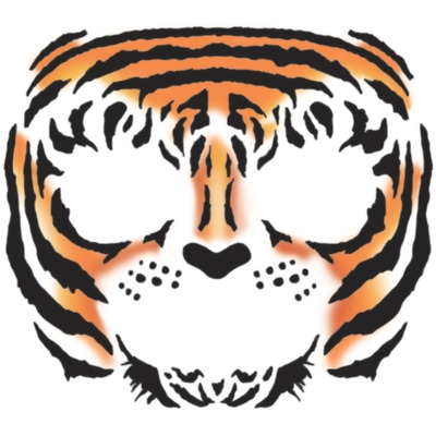 Wild Jungle Animal Bengal Tiger Face Tattoo Costume Accessory - Standard size 
