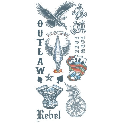 Biker Gang Rebel Outlaw Tattoos Costume Accessory - Standard size 