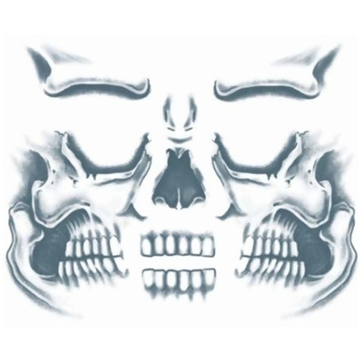 Skeleton Skull Dia De Los Muertos Face Tattoo Costume Accessory - Standard size 