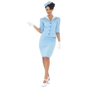 Adult's Womens Air Hostess Flight Attendant Stewardess Costume - Women's Large 14-16 - approx 32"-34" waist - 42.5"-44.5"" hips - 40"-42"" bust - 140-