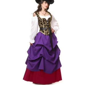 Adult's Womens Sexy Purple Country Western Lady Wench Dress Costume - Womens Large (11-13) approx 29 waist~ 40.5 hips~ 39 bust~ C-D