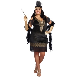 Adult's Womens Roaring 20s 1920 Swanky Flapper Dress Costume - 2X - Size 20-22 - Cup DD-DDD - Bust 48"-50" - Waist 42"-44" - Hip 50"-52" - Inseam 32" 