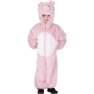 Child's Cute Farm Animal Pig Jumpsuit With Hood Costume - Child's Small (4-6) - approx 21.5"-22.5" waist - 23"-25" chest - 46"-51" height