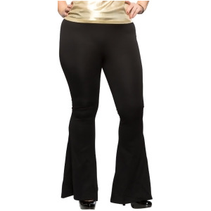 Adult's Womens Black 70s Flared Boogie Disco Pants Costume - Women's 1X (16) - approx 45.5" bust  -  38.5" waist   -   48.5" hips