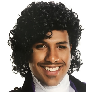 Adults Purple Royal 80s Pop Star Funky Rain Curly Wig Costume Accessory Standard Size - All