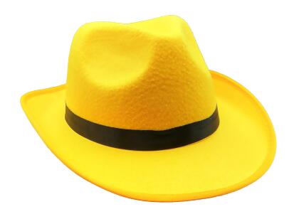 Adult's Yellow 20s Gangster Fedora Hat Costume Accessory - Standard Size 