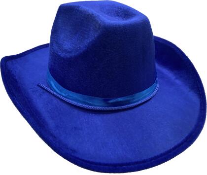 Adult's Blue Velvet Cowboy Hat Costume Accessory - Standard Size 