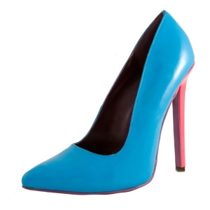 Women's Highest Heel Shoes 5 1/4 Heel Pump Turq. Patent Pu - Women's US Shoe Size 6