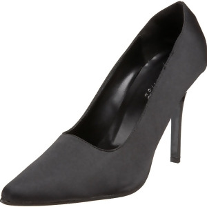 Women's Highest Heel Shoes 4 Classic Plain Pump Black Satin Gen - Women's US Shoe Size 9
