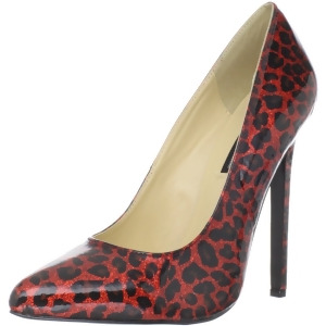 Women's Highest Heel Shoes 5 1/4 Heel Pump Red Leopard - Women's US Shoe Size 14