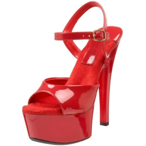 Women's Highest Heel Shoes 6 Platform Sandal Red Patent Pu - Women's US Shoe Size 10