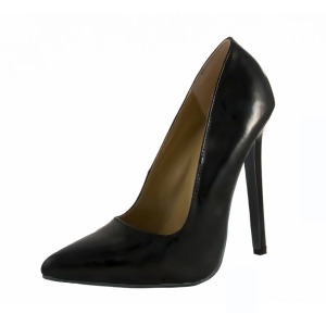 Women's Highest Heel Shoes 5 1/4 Heel Pump Black Patent Pu - Women's US Shoe Size 9