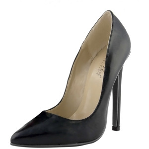 Women's Highest Heel Shoes 5 1/4 Heel Pump Black Kid Pu - Women's US Shoe Size 8
