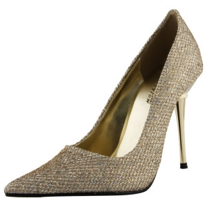 Women's Highest Heel Shoes 4 Woven Glitter Pump Gold Woven Glitter - Women's US Shoe Size 5.5