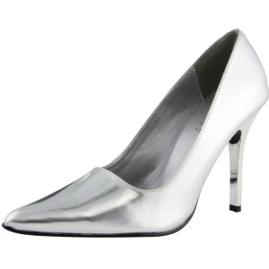Women's Highest Heel Shoes 4 Classic Plain Pump Silver Metallic - Women's US Shoe Size 8.5