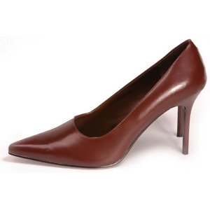 Women's Highest Heel Shoes 4 Classic Plain Pump Brown Kid Pu - Women's US Shoe Size 8.5