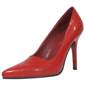 Women's Highest Heel Shoes 4 Classic Plain Pump Red Kid Pu - Women's US Shoe Size 7