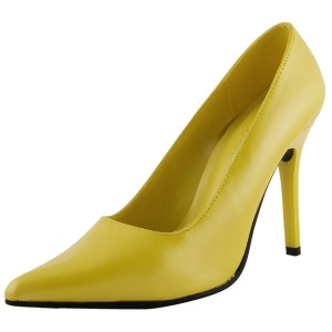 Women's Highest Heel Shoes 4 Classic Plain Pump Yellow Patent Pu - Women's US Shoe Size 6