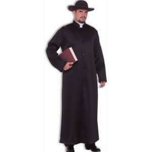 Mens Black Costume Trench Coat Robe Padre Or Gangster Standard 42-44 42-44 chest 5'9 5'11 approx 160-185lbs - All