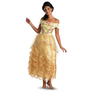 Womens Deluxe Beauty And The Beast Disney Princess Belle Costume - Womens Large (12-14) approx 30-32 waist~ 41-43 hips~ 38-40 bust~ 135-145 lbs
