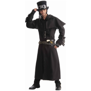 Men's Black Steampunk Costume Duster Cowboy Trench Coat Standard size 42 - All